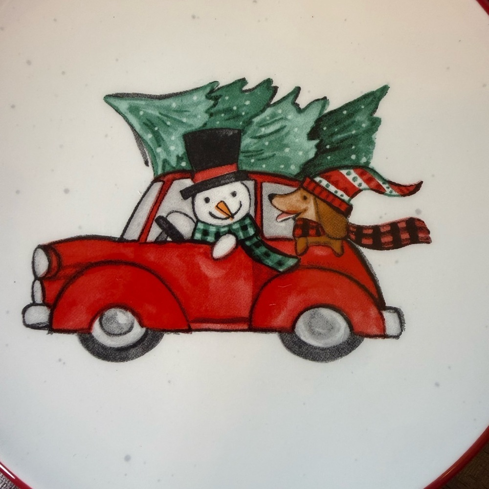 Set of 2 Peppermint & Pine Red Christmas Plates - Picture 7 of 7